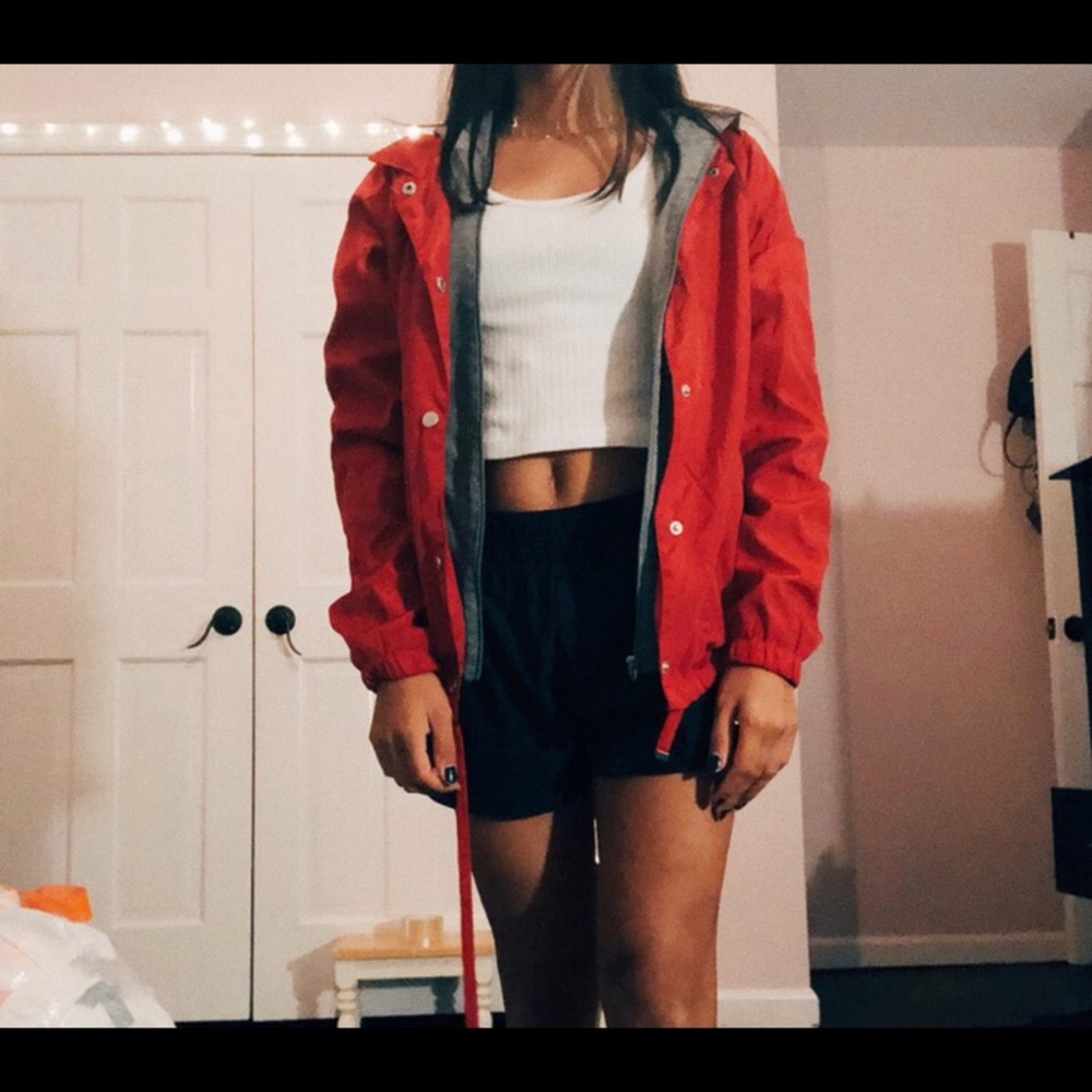 Red windbreaker